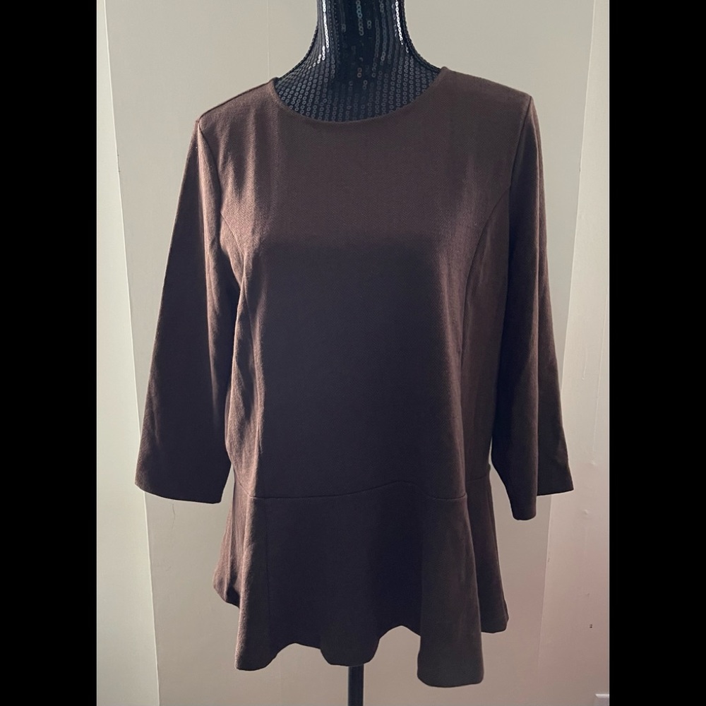 Lauren Ralph Lauren Brown Pendulum Top Size 1X